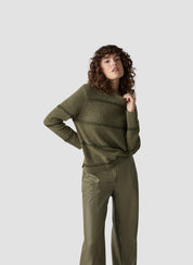 Strickpullover aus Wollmix - 5426-Lorbeer - Grün