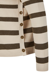 Strickpullover mit Stehkragen - 5426-Lorbeer - Beige