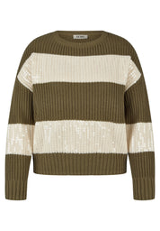 Strickpullover aus Baumwollmix - 5426-Lorbeer - Grün