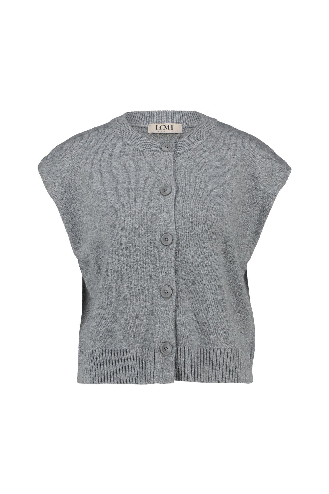 Strickweste aus Wollmix - 5038-SteingrauMel - Grau
