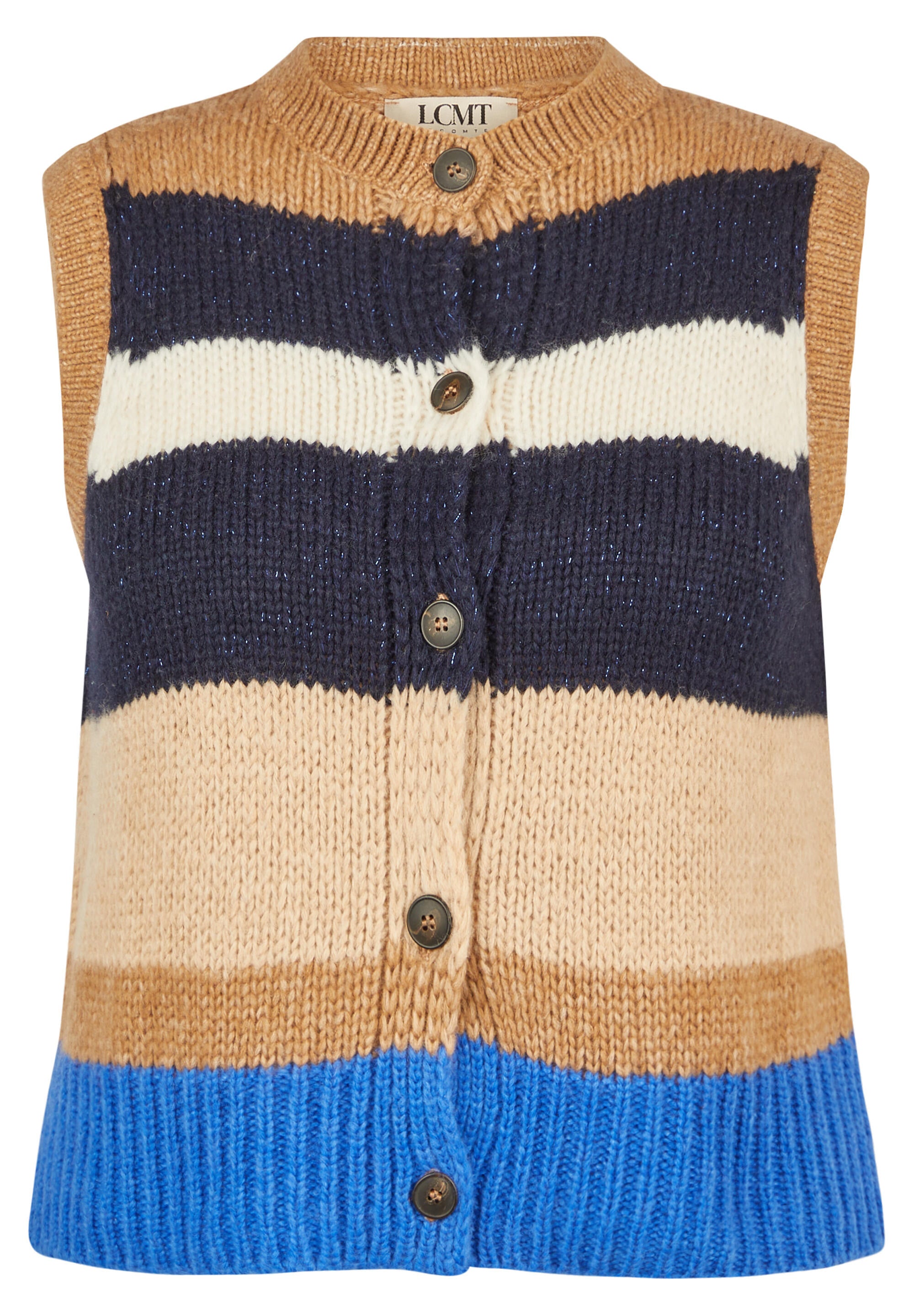 Strickweste aus Wollmix - 5619-SesamMelange - Beige