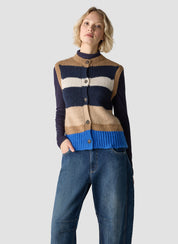 Strickweste aus Wollmix - 5619-SesamMelange - Beige