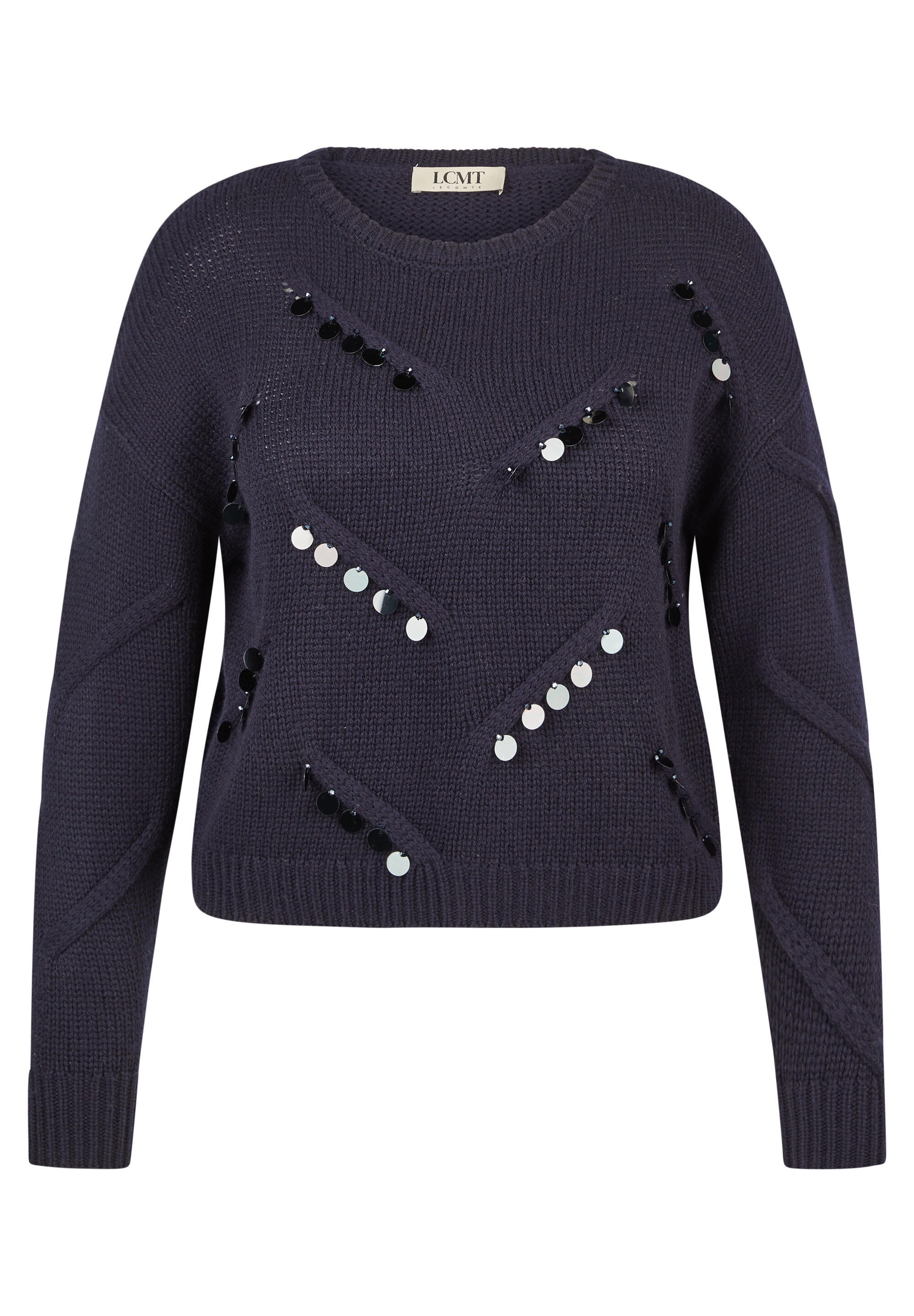 Strickpullover aus Wollmix - 5388-Marineblau - Blau