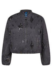 Paillettenbluse aus Baumwolle - 5388-Marineblau - Blau