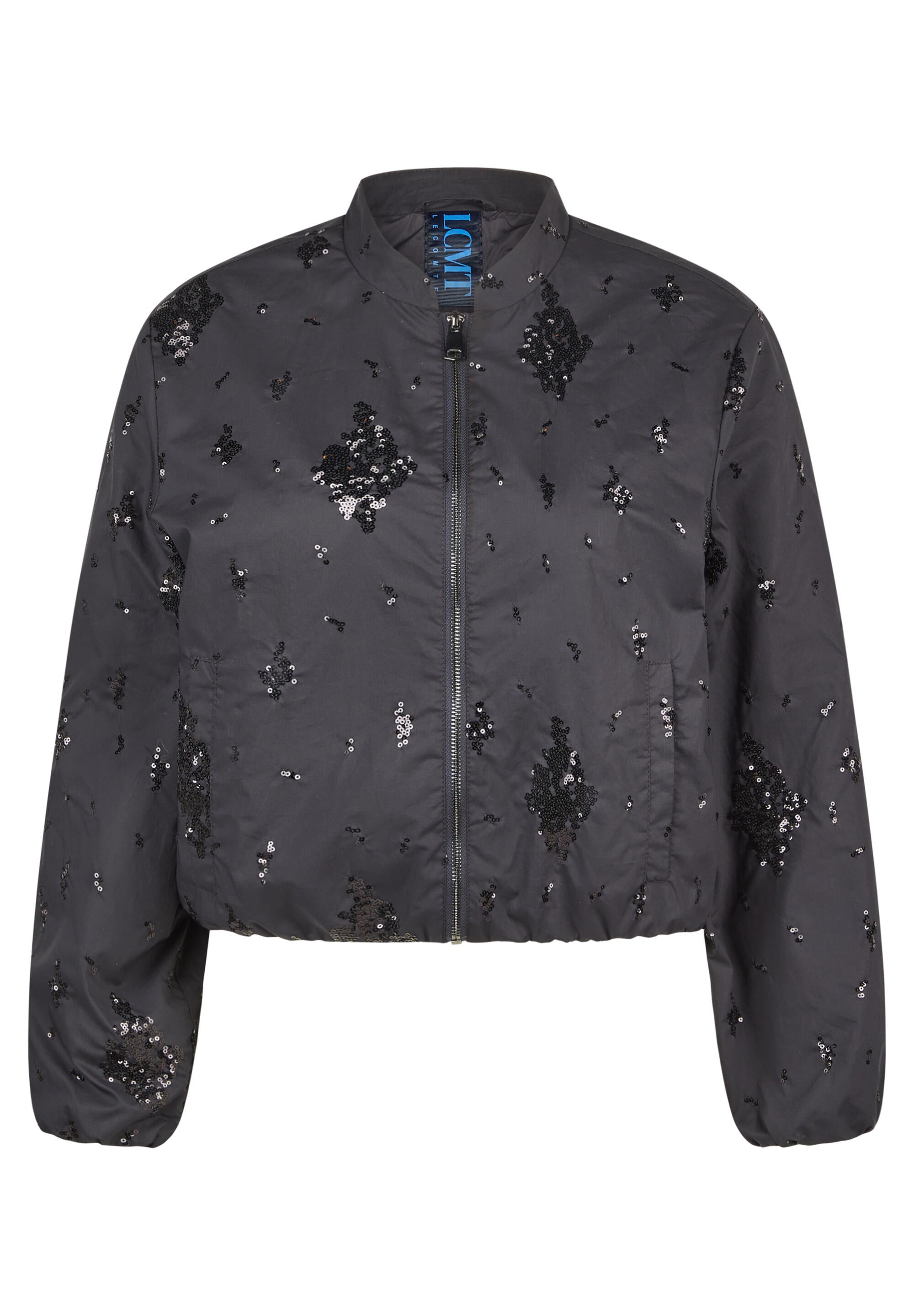 Paillettenbluse aus Baumwolle - 5388-Marineblau - Blau