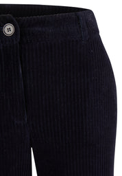 Cordhose Wide Leg in Samt-Optik - 5388-Marineblau - Blau