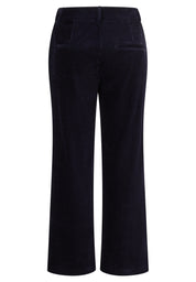 Cordhose Wide Leg in Samt-Optik - 5388-Marineblau - Blau