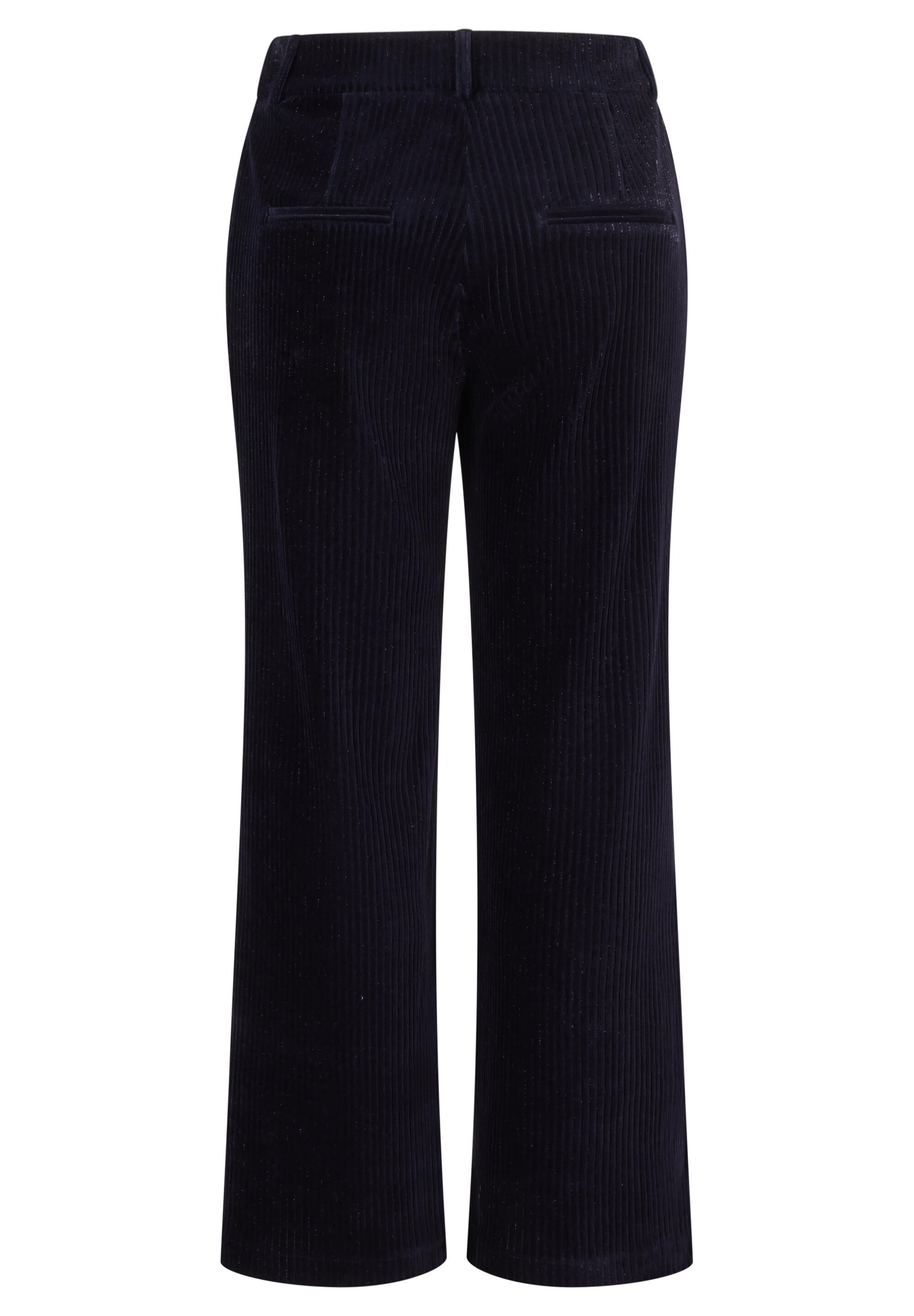 Cordhose Wide Leg in Samt-Optik - 5388-Marineblau - Blau