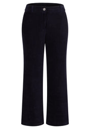 Cordhose Wide Leg in Samt-Optik - 5388-Marineblau - Blau
