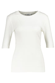 Halbarm-Shirt aus Modal-/Baumwollmischung - 218 - Creme