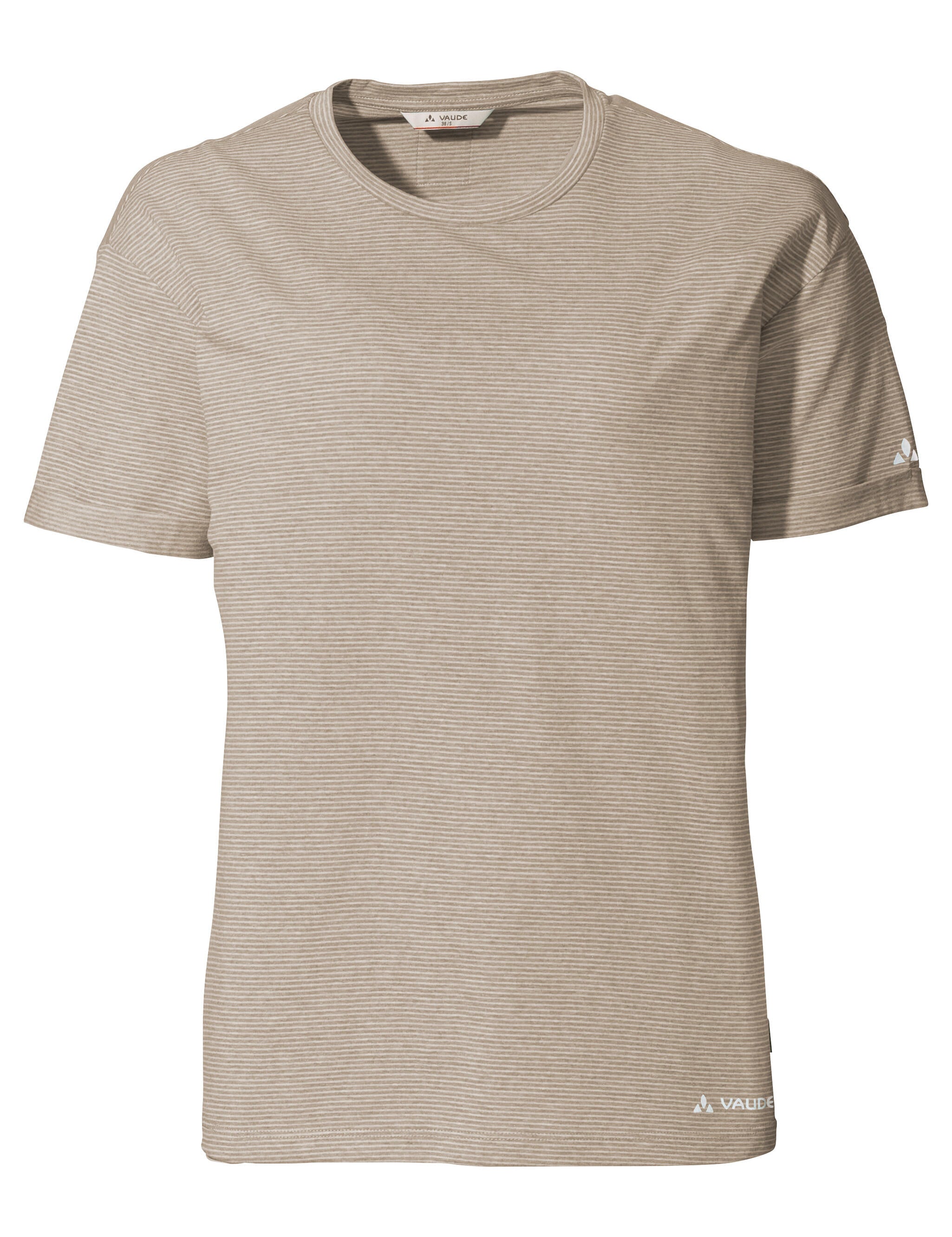 Gestreiftes T-Shirt aus Baumwollmix - 781-linen - Beige | Weiß