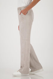 Hose Straight leg in Velour-Optik - 540 greige - Beige