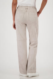 Hose Straight leg in Velour-Optik - 540 greige - Beige