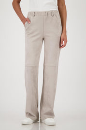 Hose Straight leg in Velour-Optik - 540 greige - Beige