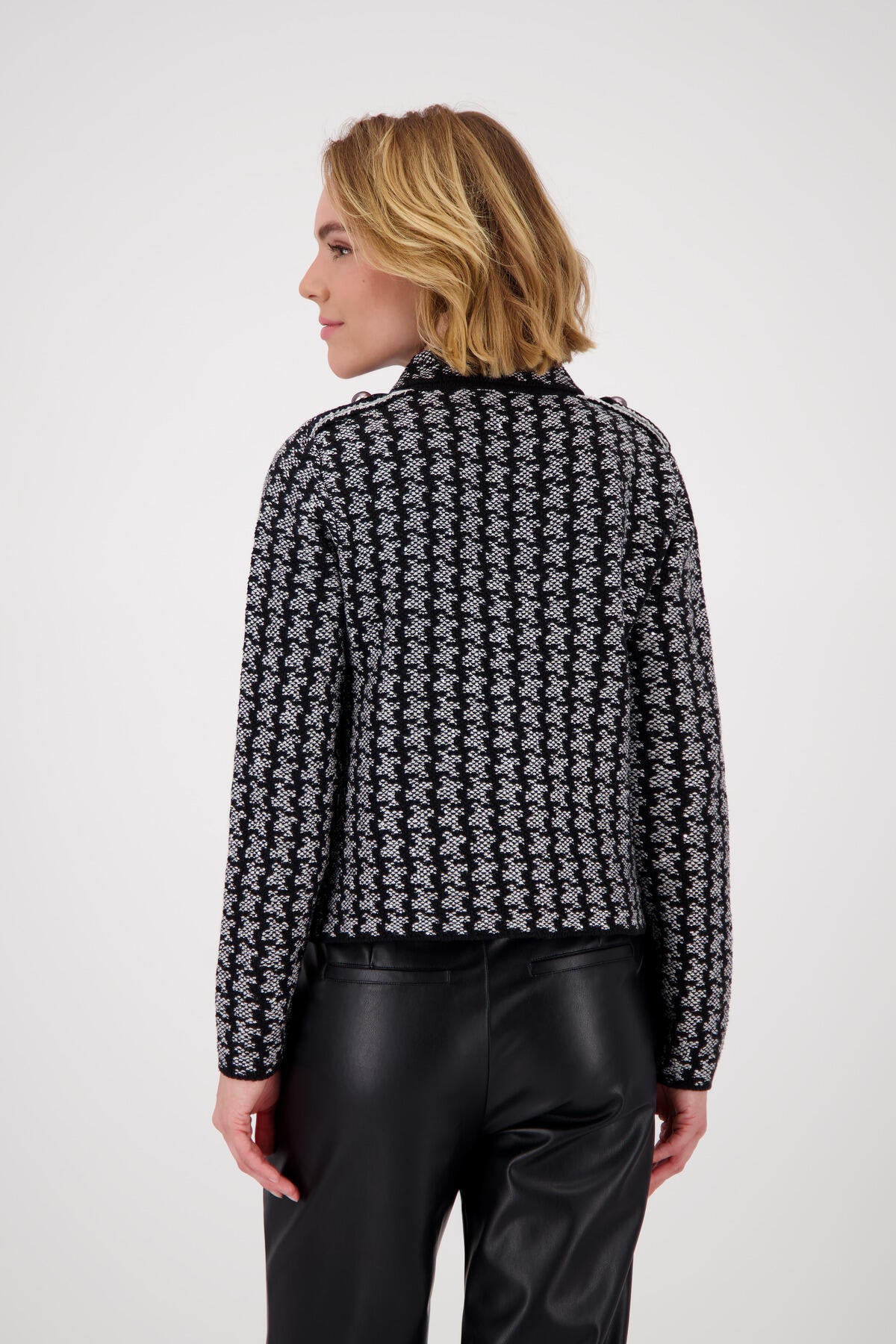 Strickjacke aus Baumwollmix - 822 ash grey melange gemustert - Grau
