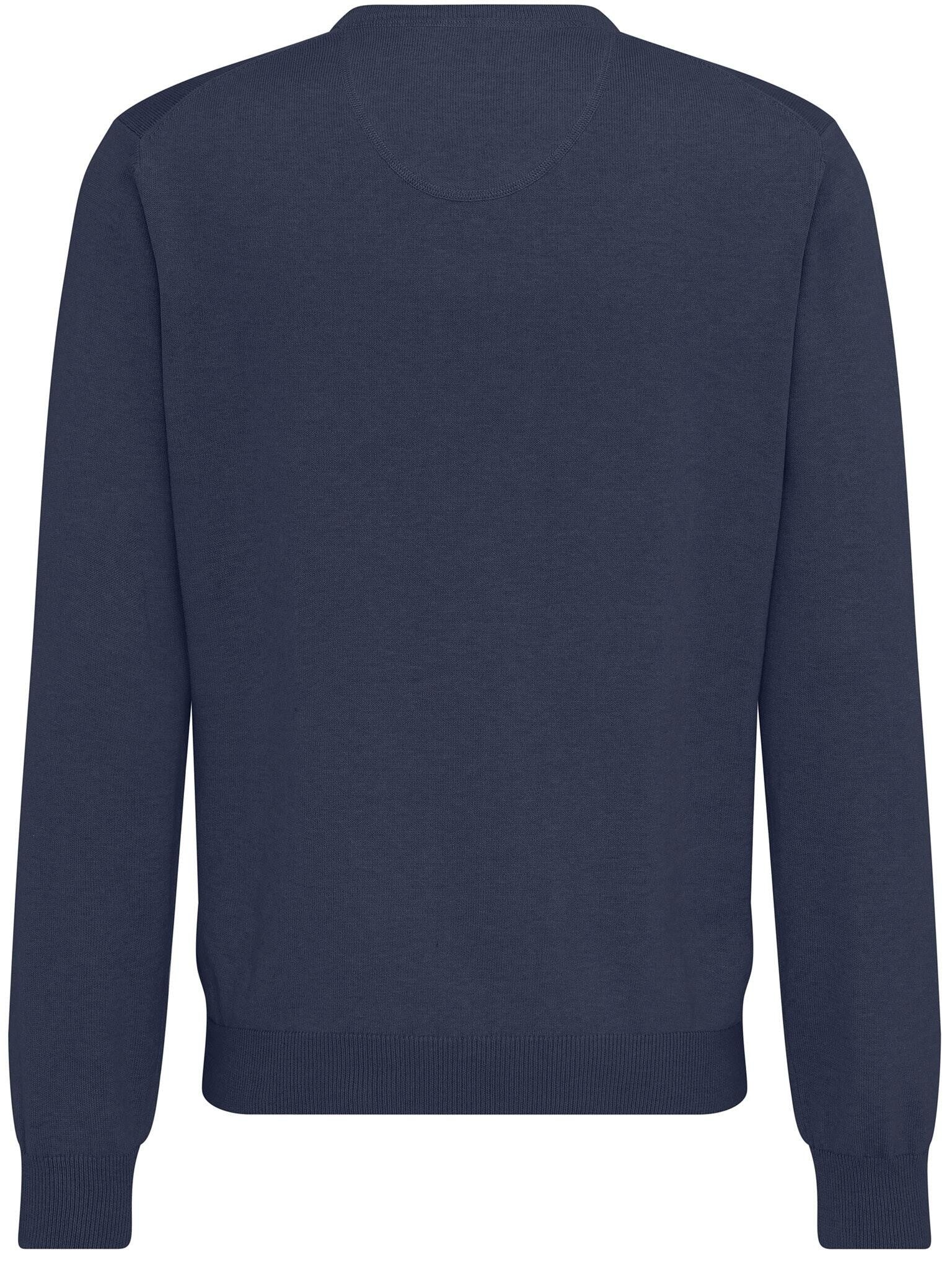 Strickpullover mit V-Ausschnitt - 680-night - Blau