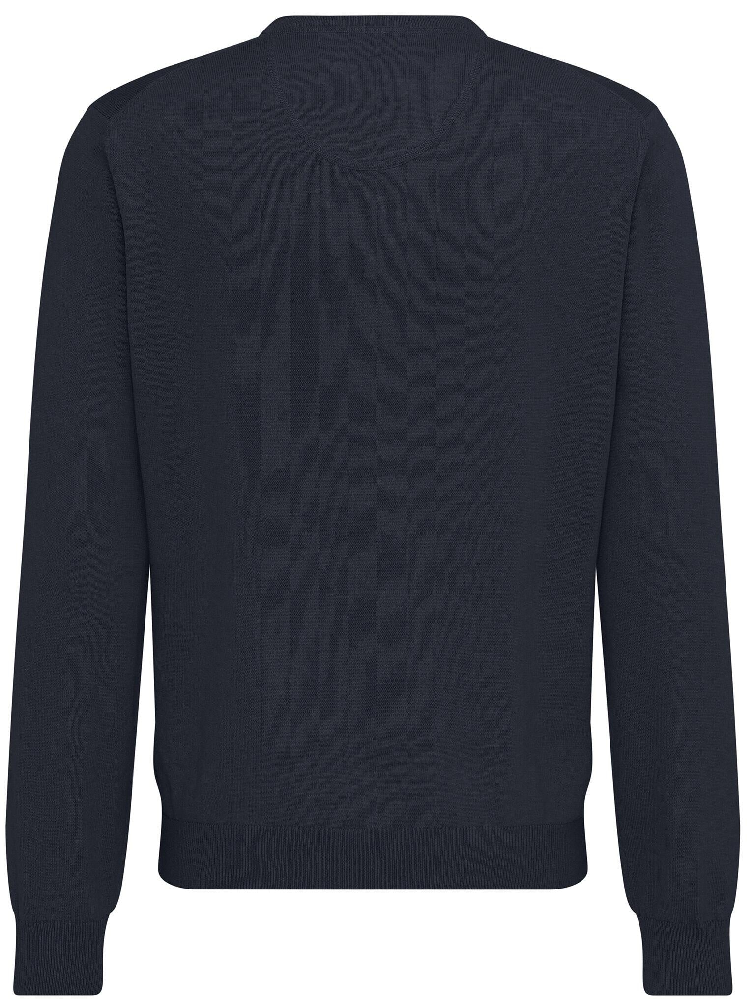 Strickpullover mit V-Ausschnitt - 690-navy - Blau
