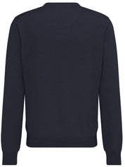Strickpullover mit V-Ausschnitt - 690-navy - Blau