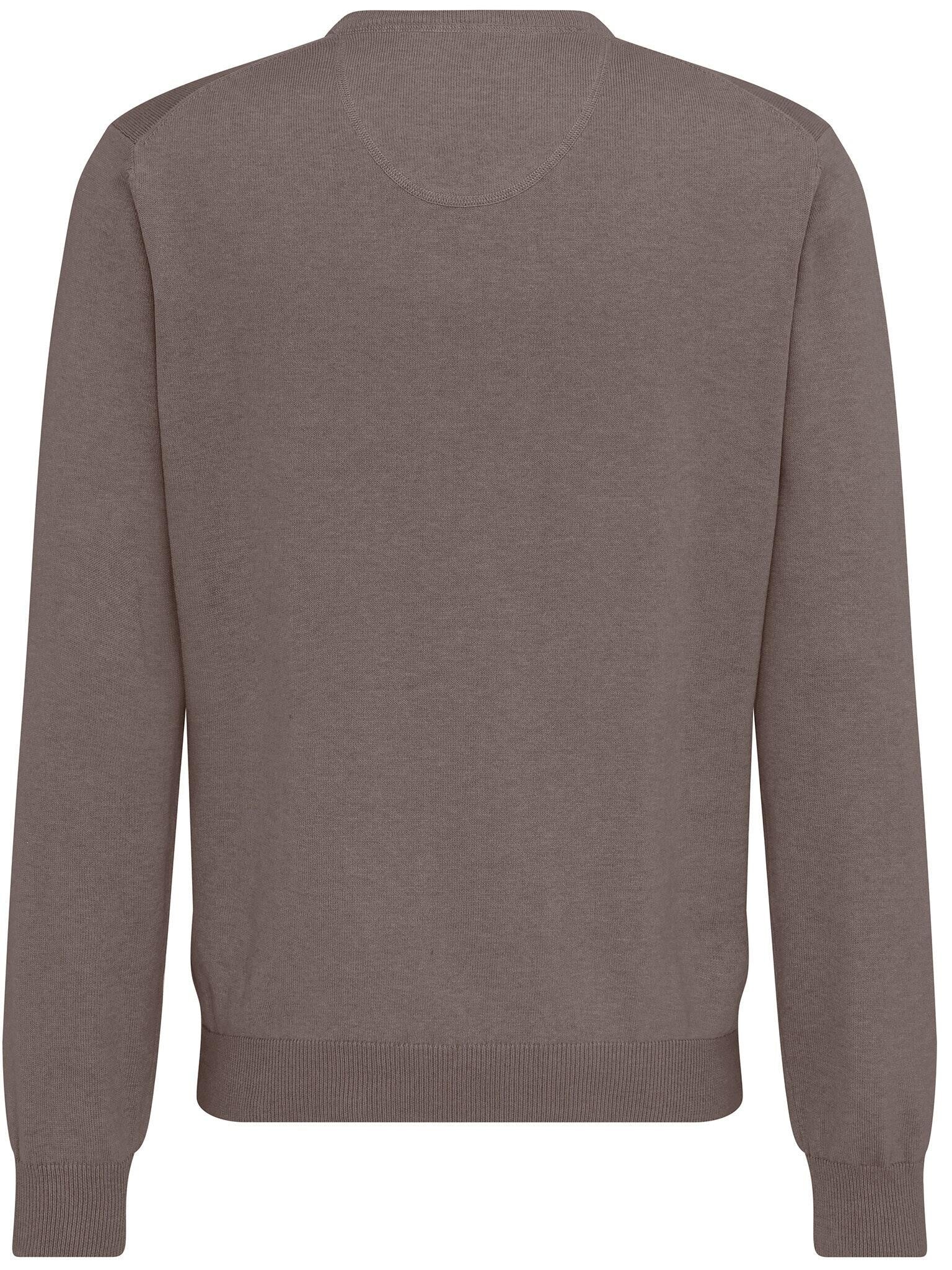 Strickpullover mit V-Ausschnitt - 860-earth - Braun