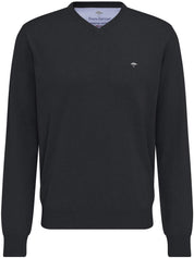 Strickpullover mit V-Ausschnitt - 998-charcoal - Grau