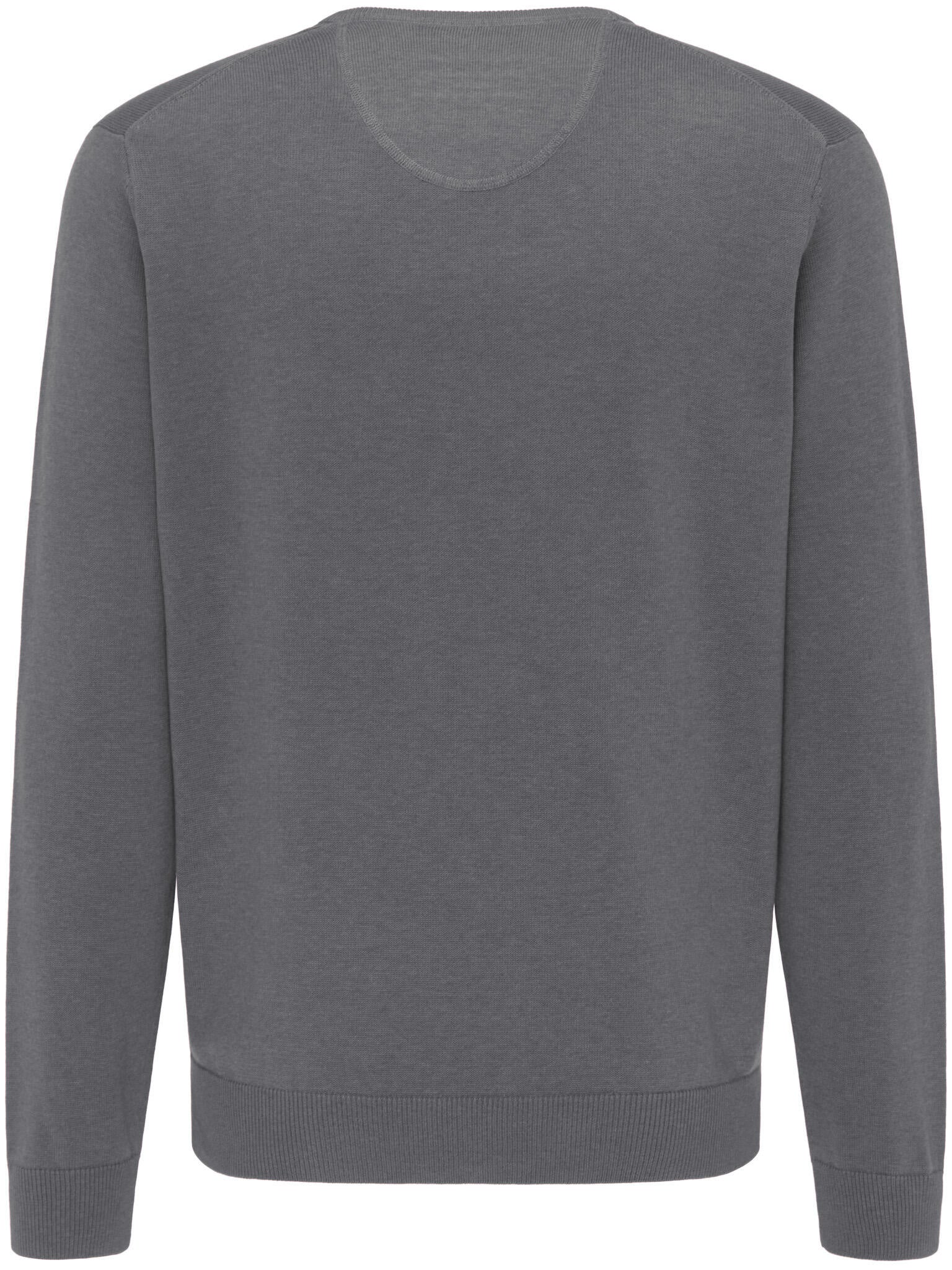 Strickpullover mit V-Ausschnitt - 936-steel - Grau