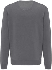 Strickpullover mit V-Ausschnitt - 936-steel - Grau