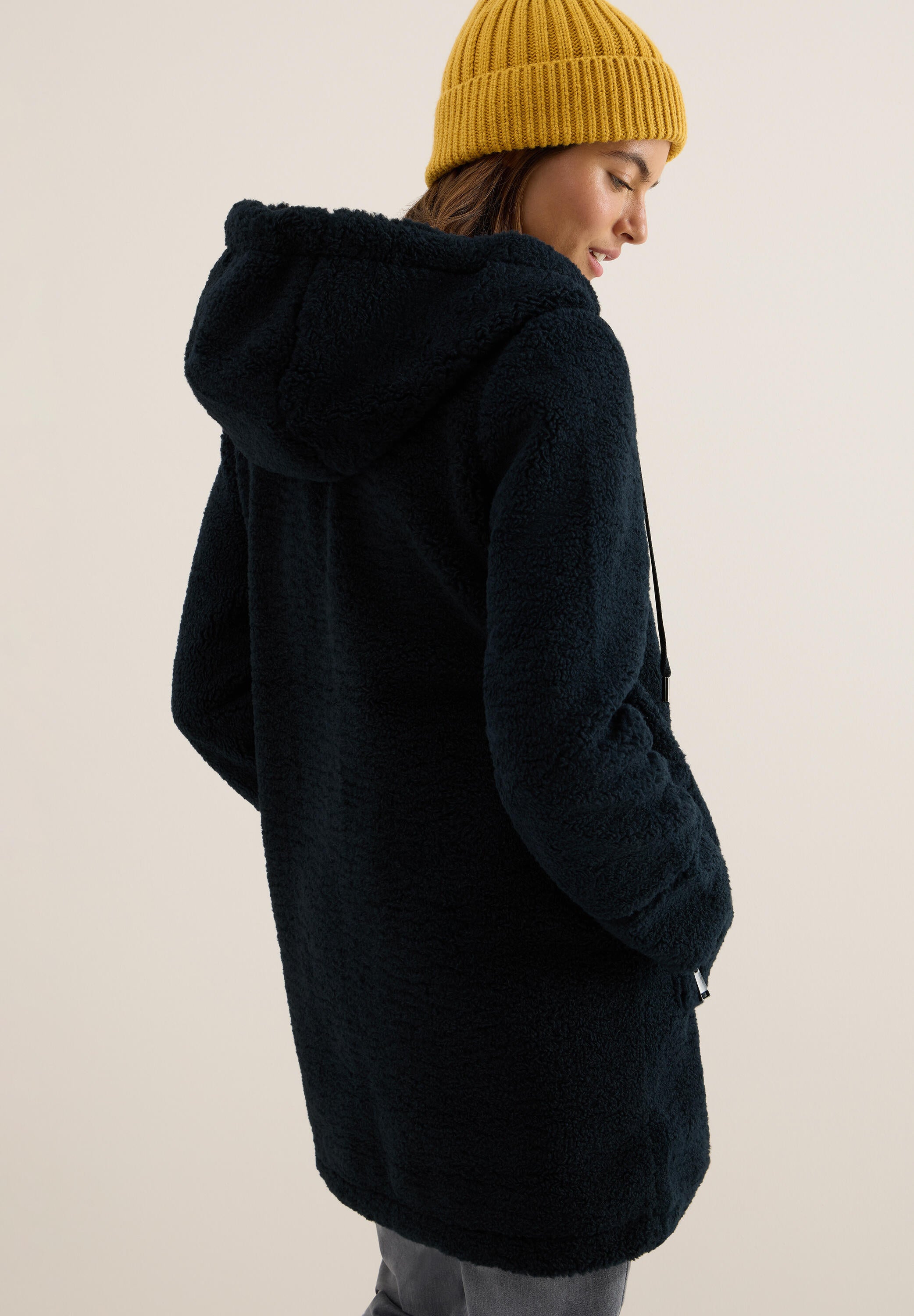 Teddymantel mit Kapuze - 15631 dark navy blue - Blau