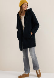 Teddymantel mit Kapuze - 15631 dark navy blue - Blau