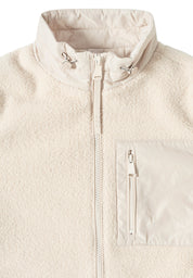 Teddy-Jacke mit Stehkragen - 15641 teddy vanilla white - Creme