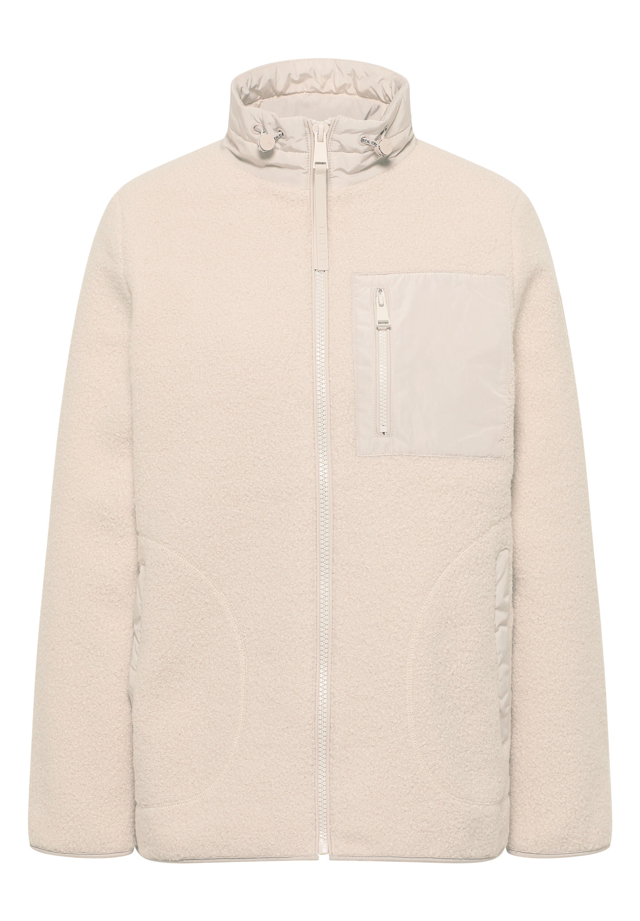 Teddy-Jacke mit Stehkragen - 15641 teddy vanilla white - Creme