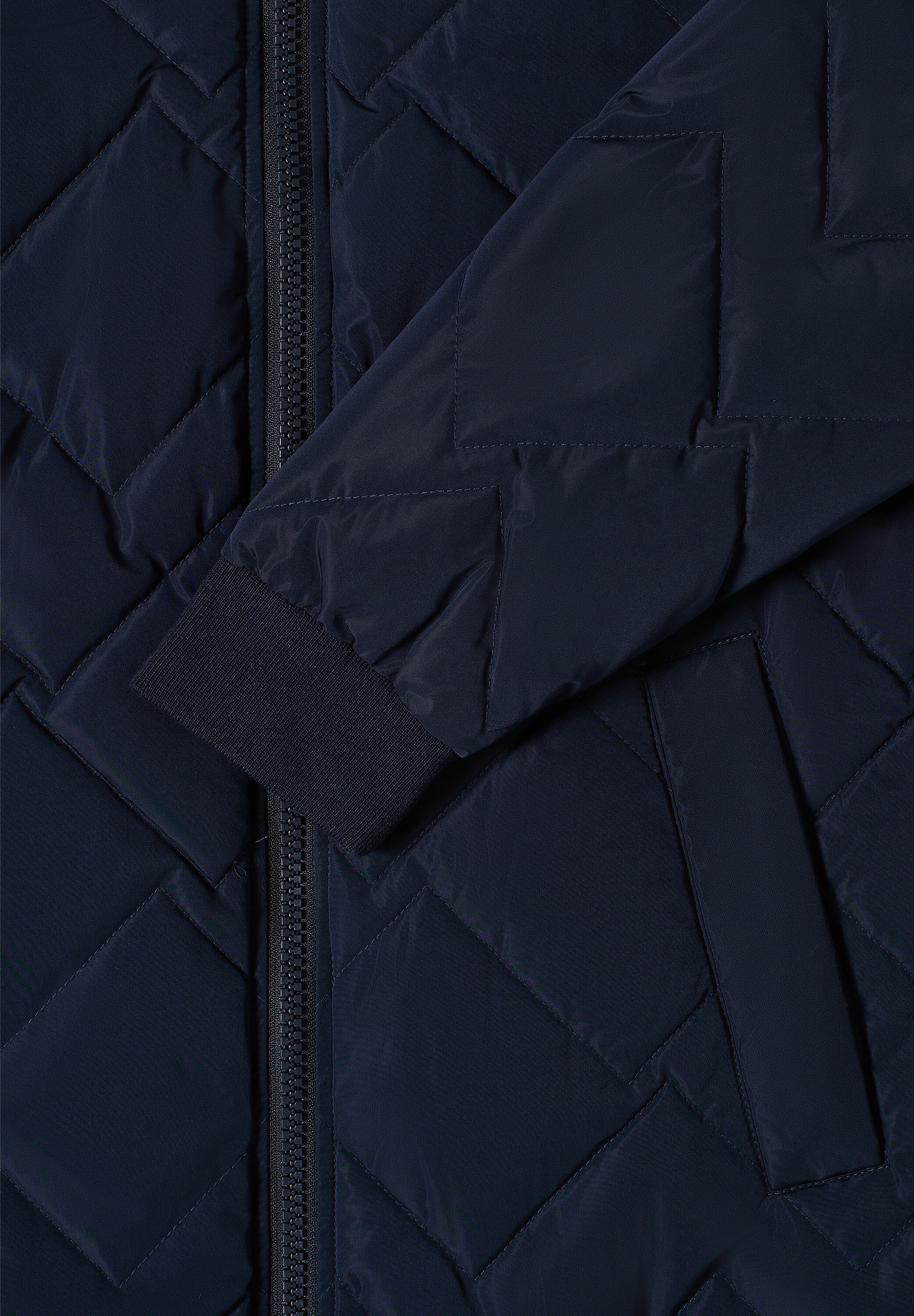 Steppmantel mit Bündchenkragen - 15631 dark navy blue - Blau