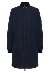 Steppmantel mit Bündchenkragen - 15631 dark navy blue - Blau