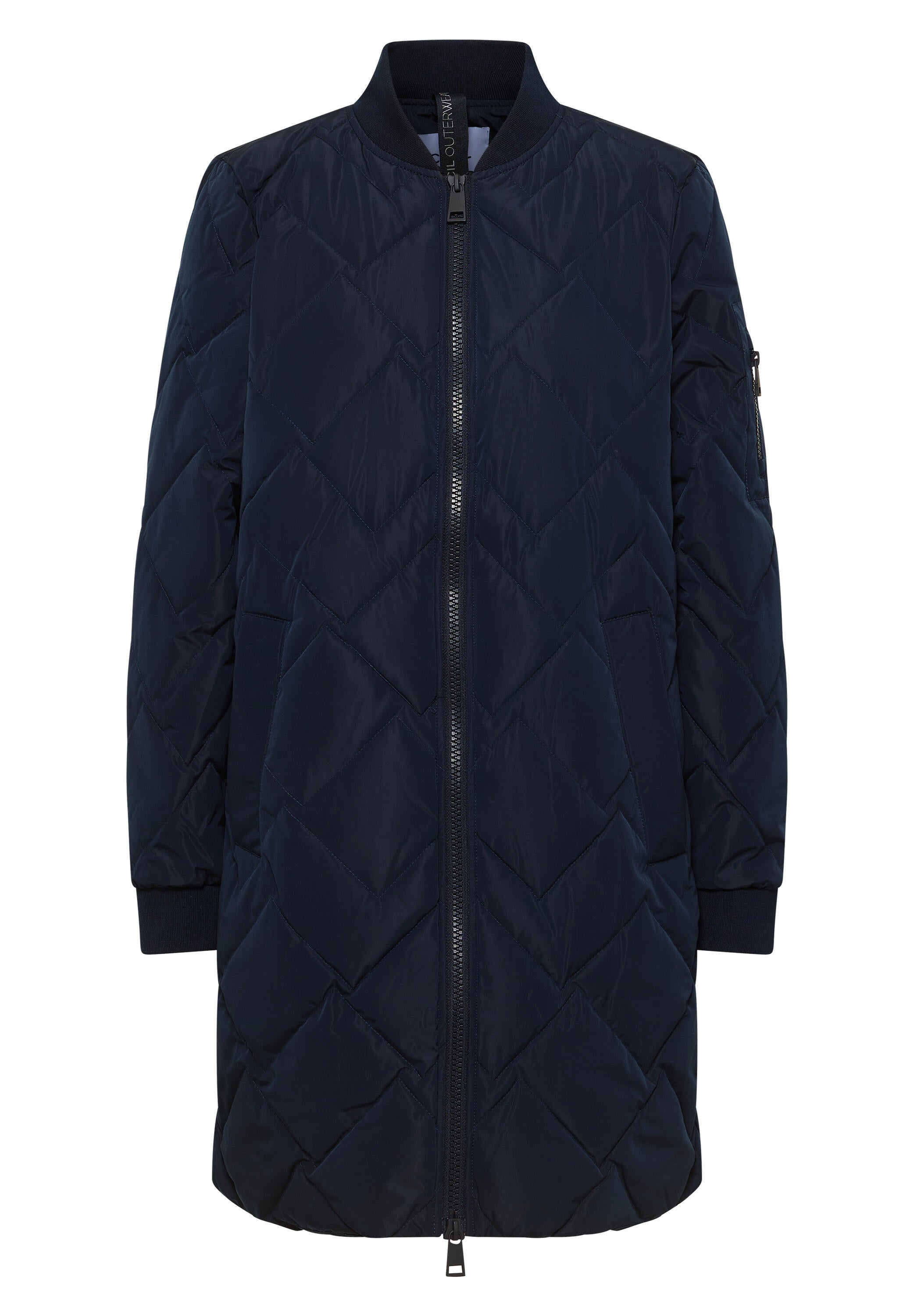 Steppmantel mit Bündchenkragen - 15631 dark navy blue - Blau
