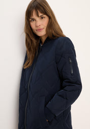 Steppmantel mit Bündchenkragen - 15631 dark navy blue - Blau