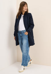 Steppmantel mit Bündchenkragen - 15631 dark navy blue - Blau