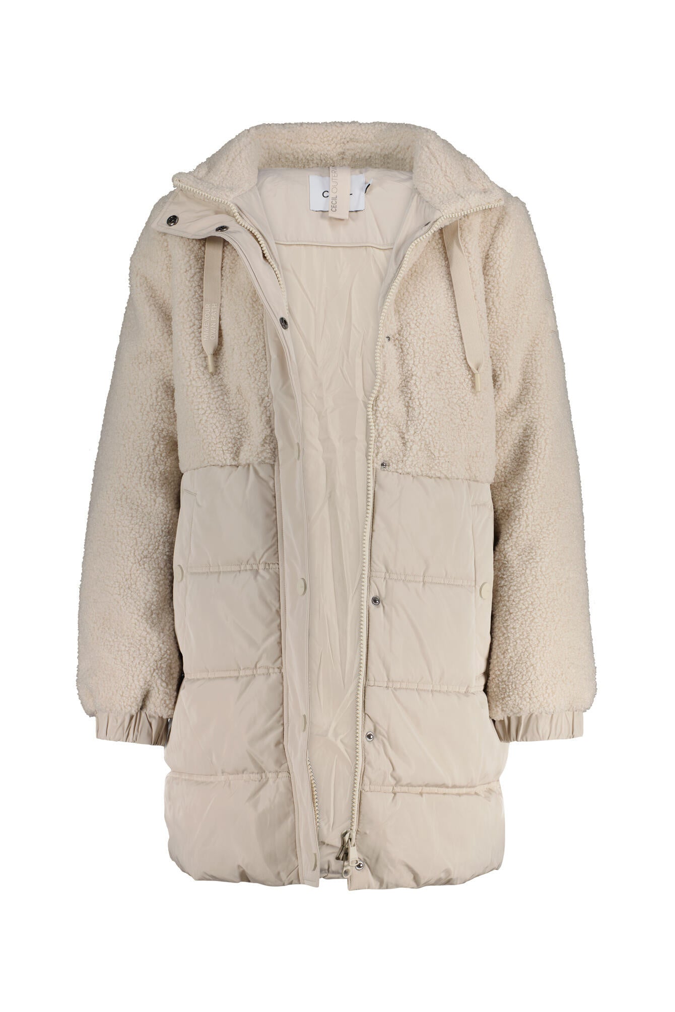 Steppmantel mit Stehkragen - 15641 teddy vanilla white - Beige
