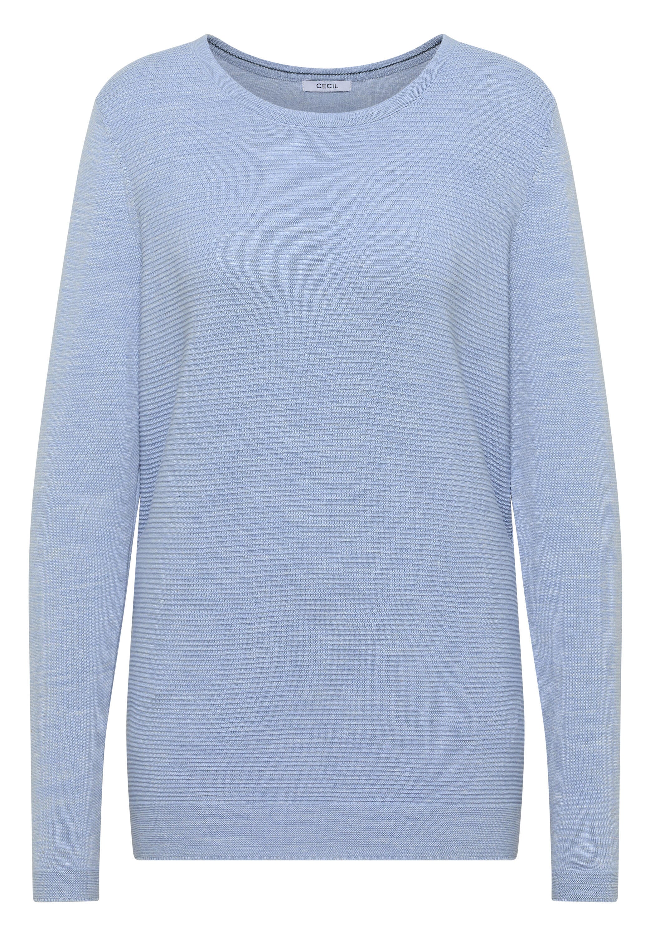 Strickpullover mit V-Neck - 16928 mountain heather melange - Blau