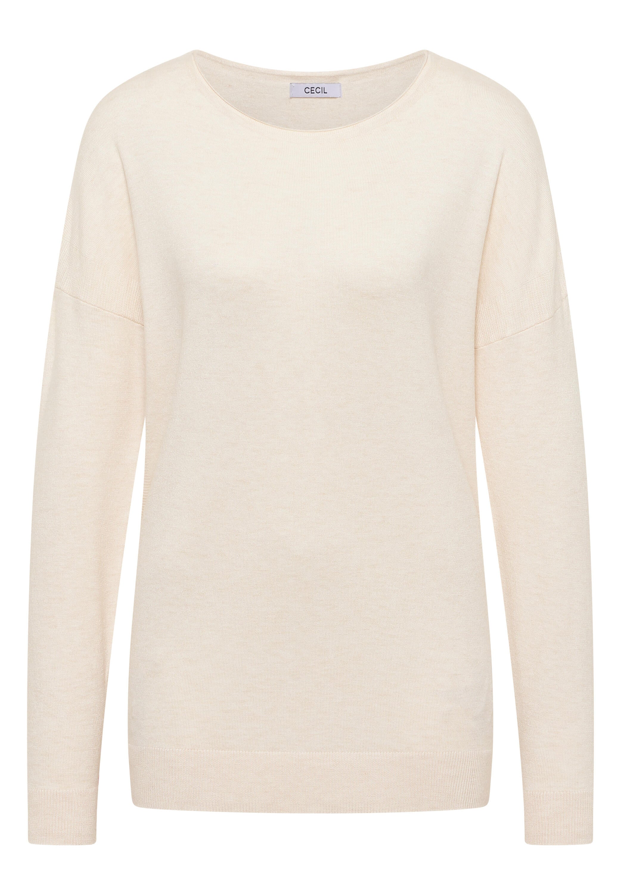 Langarmshirt - 16835 oat milk beige melange - Creme