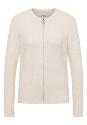 Strickjacke aus Baumwollmix - 16835 oat milk beige melange - Beige