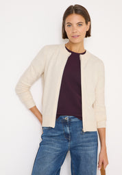 Strickjacke aus Baumwollmix - 16835 oat milk beige melange - Beige