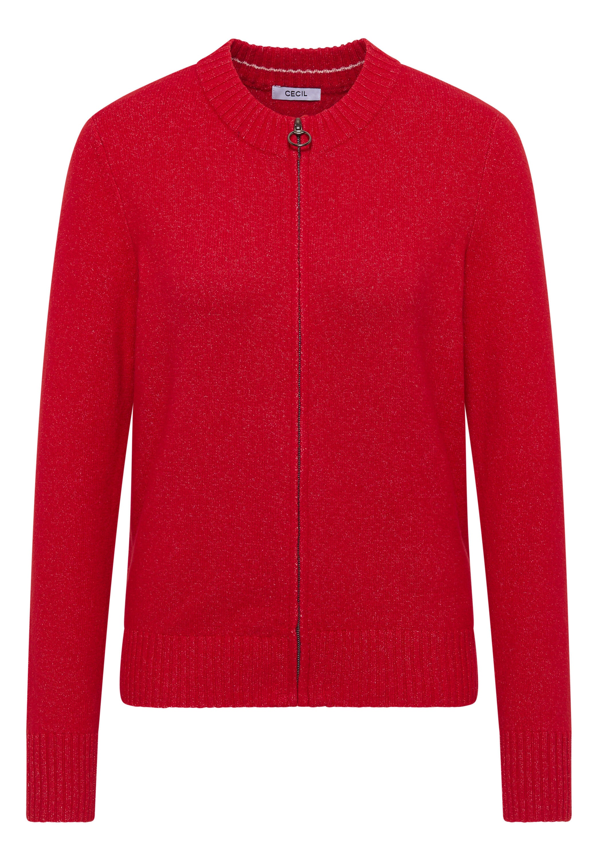 Strickjacke aus Baumwollmix - 16973 fiery red melange - Rot