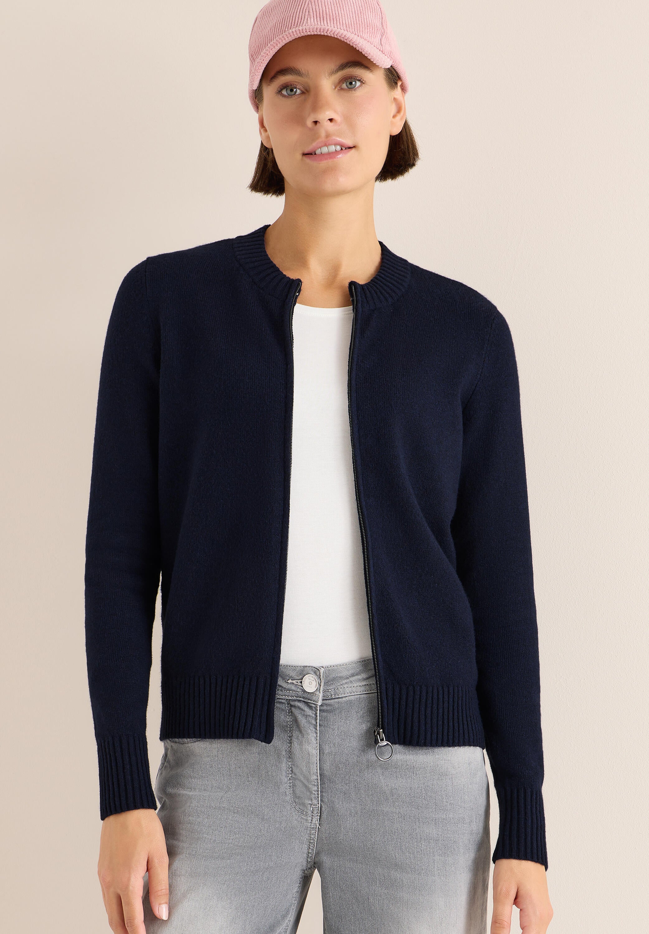 Strickjacke aus Baumwollmix - 16831 urban dark blue - Blau