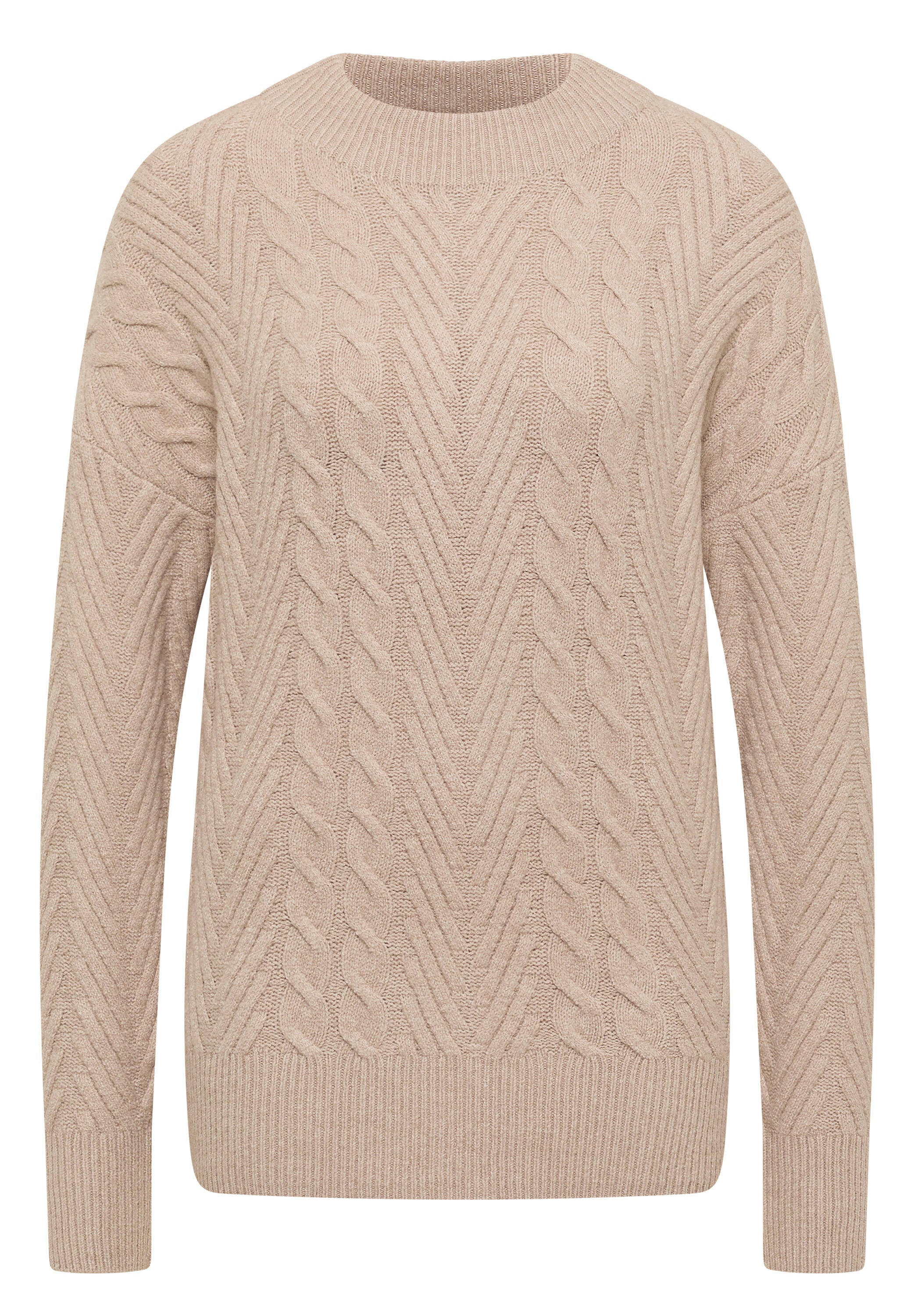 Strickpullover aus Baumwollmix - 16952 sandalwood beige melange - Beige