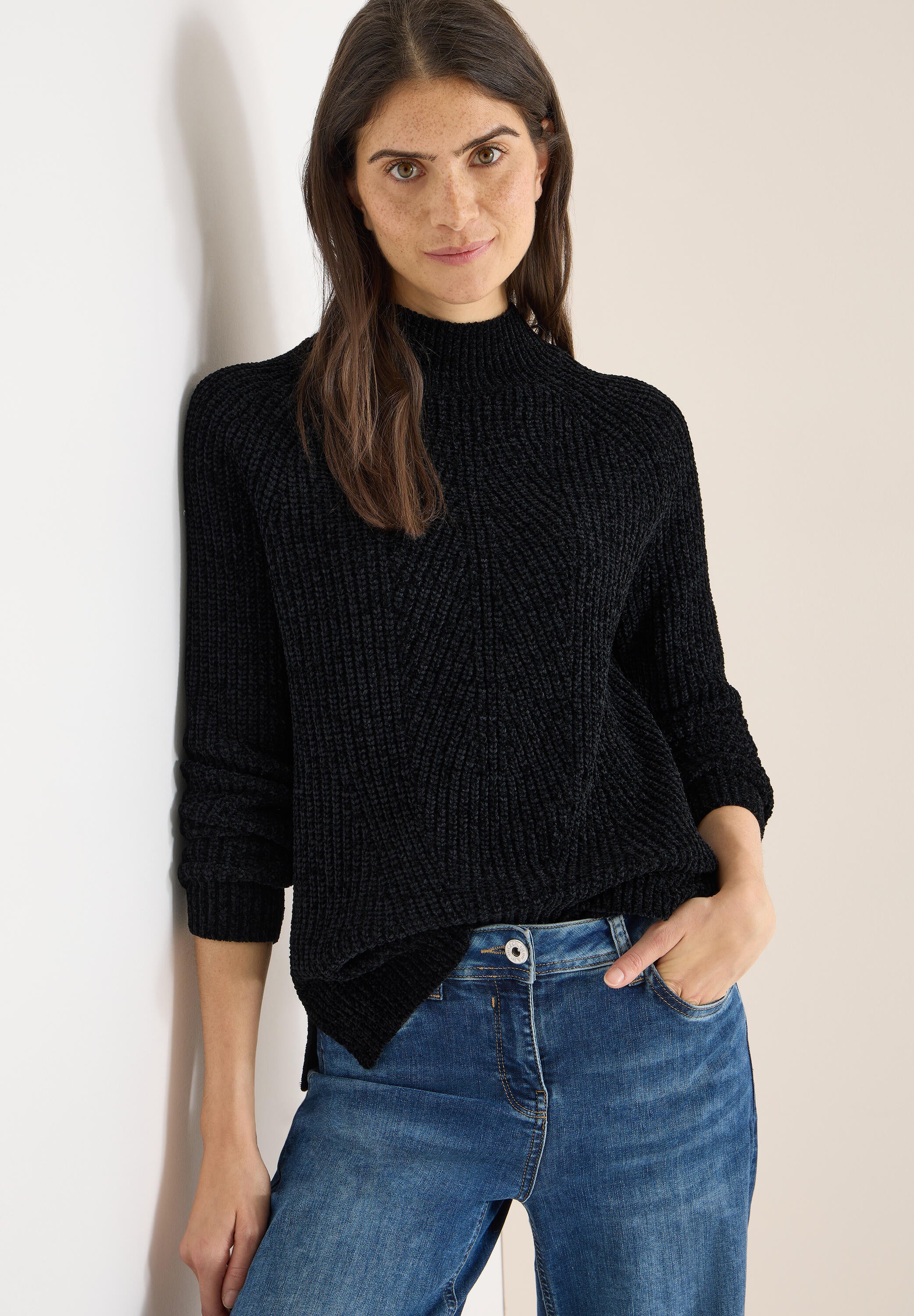 Strickpullover CHENILLE - 10001 Black - Schwarz