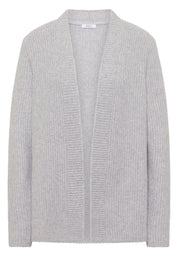 Strick-Cardigan-aus Baumwollmix - 17314 luna grey melange - Grau