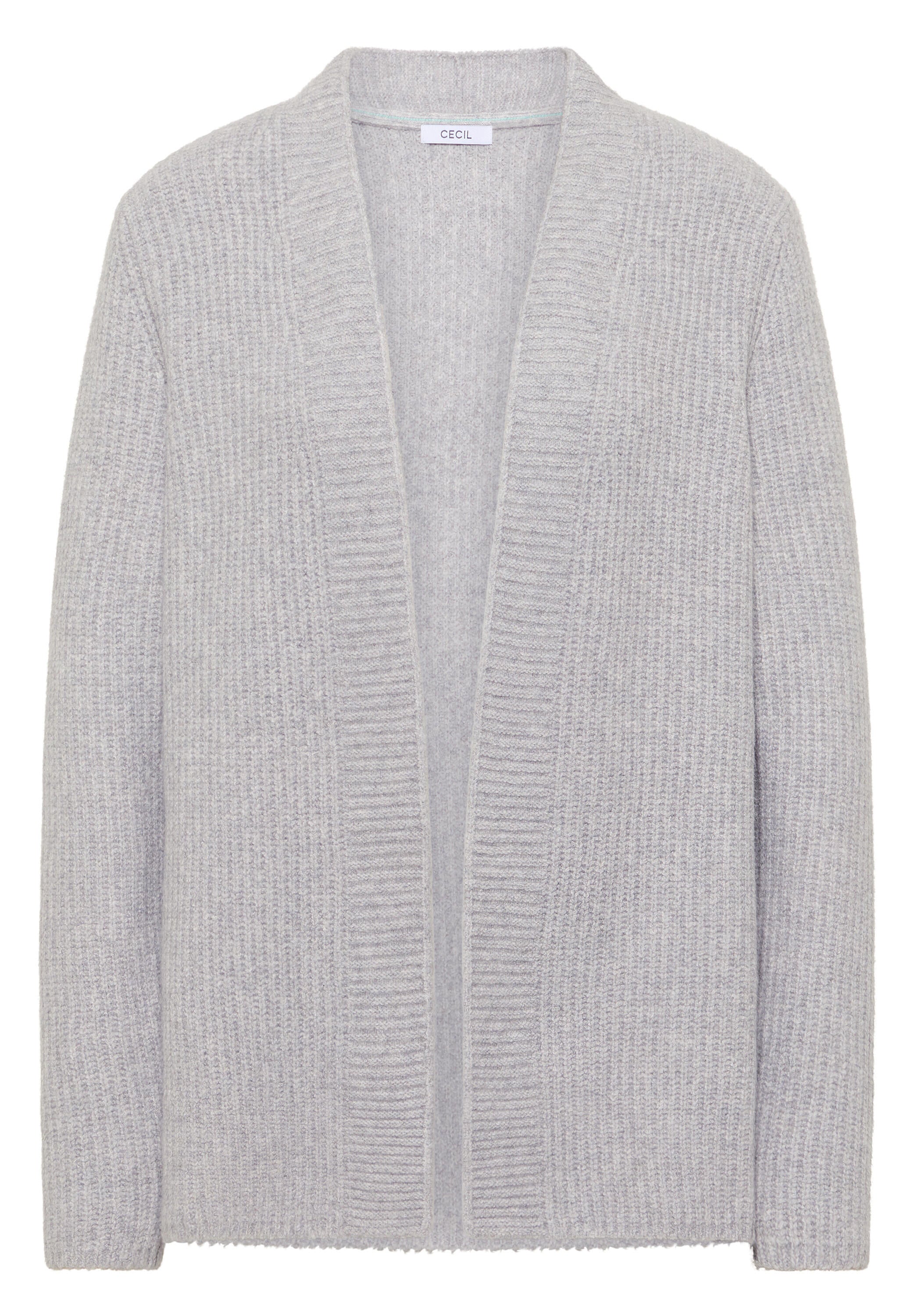 Strick-Cardigan-aus Baumwollmix - 17314 luna grey melange - Grau