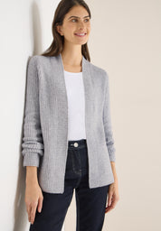 Strick-Cardigan-aus Baumwollmix - 17314 luna grey melange - Grau