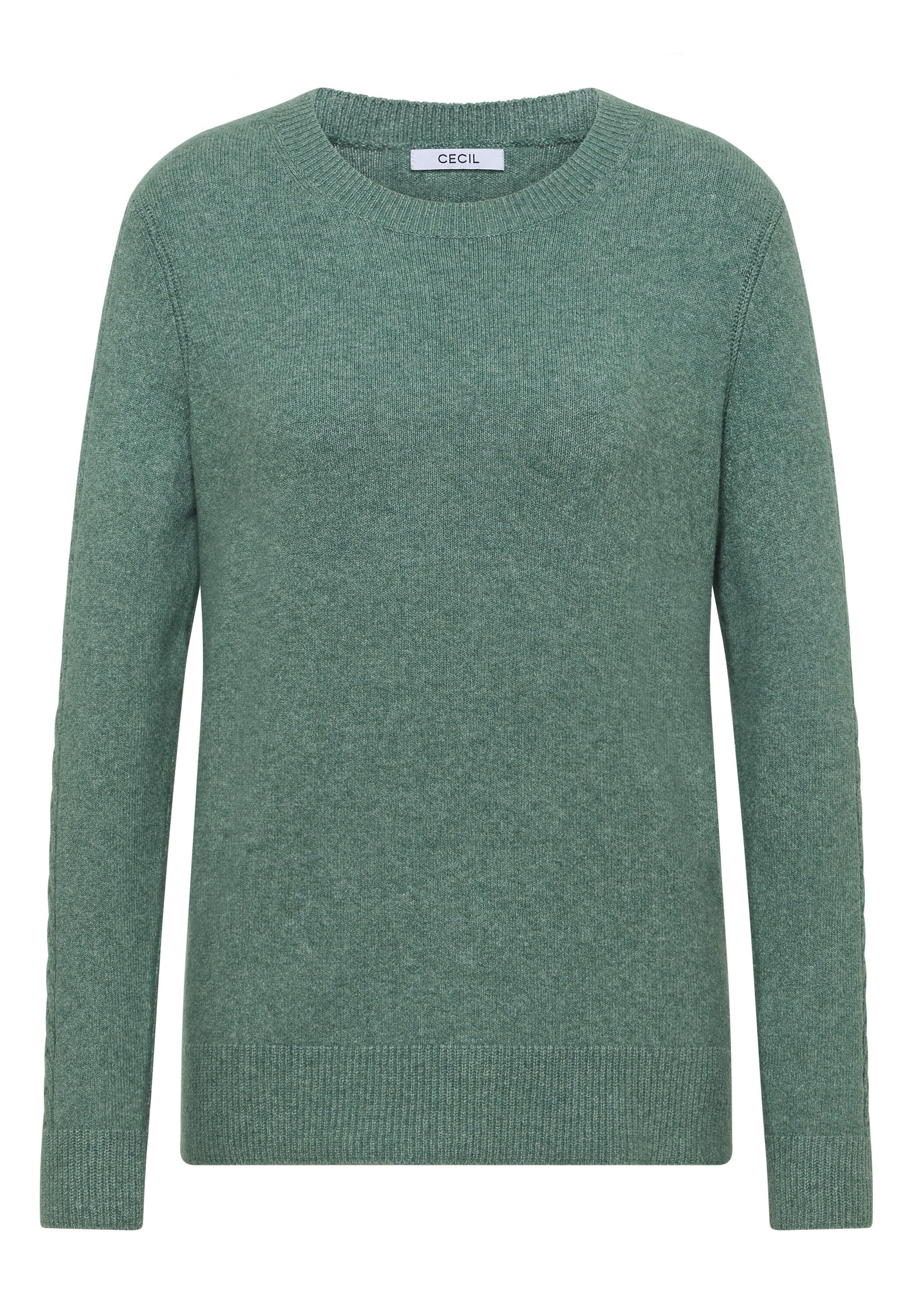 Strickpullover aus Baumwollmix - 16833 jewel green melange - Grün