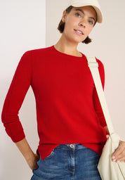 Strickpullover aus Baumwollmix - 16953 fiery red - Rot
