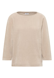 T-Shirt aus Cordstoff - 16983 oat milk beige - Beige